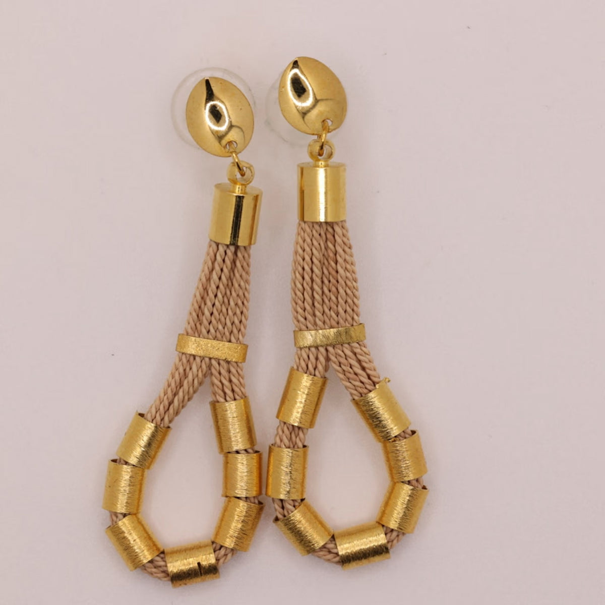 NART connection buriti earrings, handmade Brazilian women's fiber earrings, view 1, buy at DOORS NYC