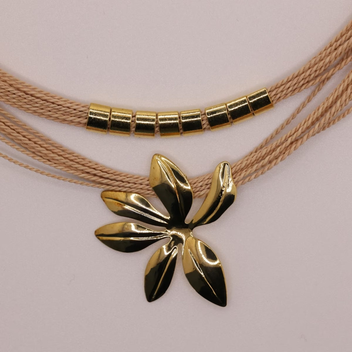 NART flower buriti fiber necklace, view 5, buy at DOORS NYC