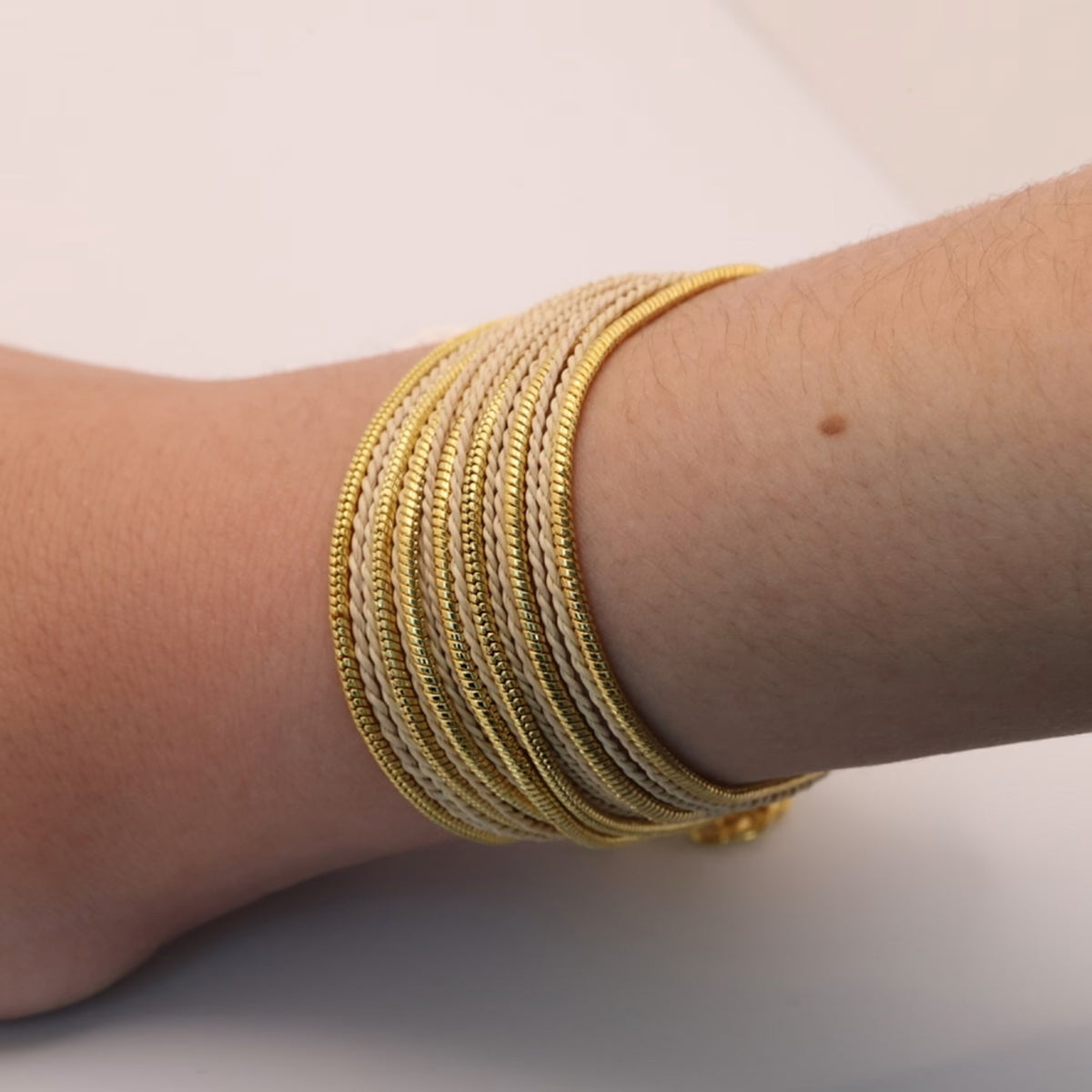 NART full buriti bracelet worn by model, women's artisan bracelet, buy at DOORS NYC