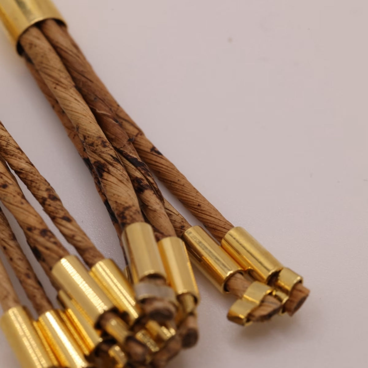 NART golden shower banana fiber earrings, view 2, buy at DOORS NYC