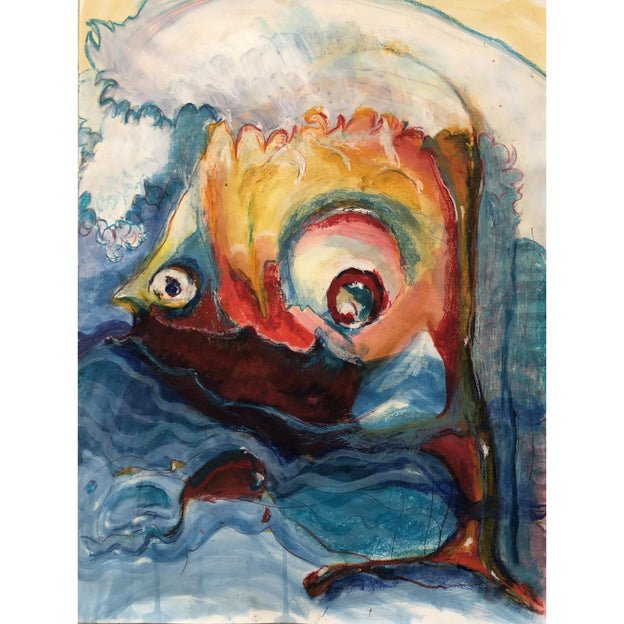 The Great Wave with Fish | Painting