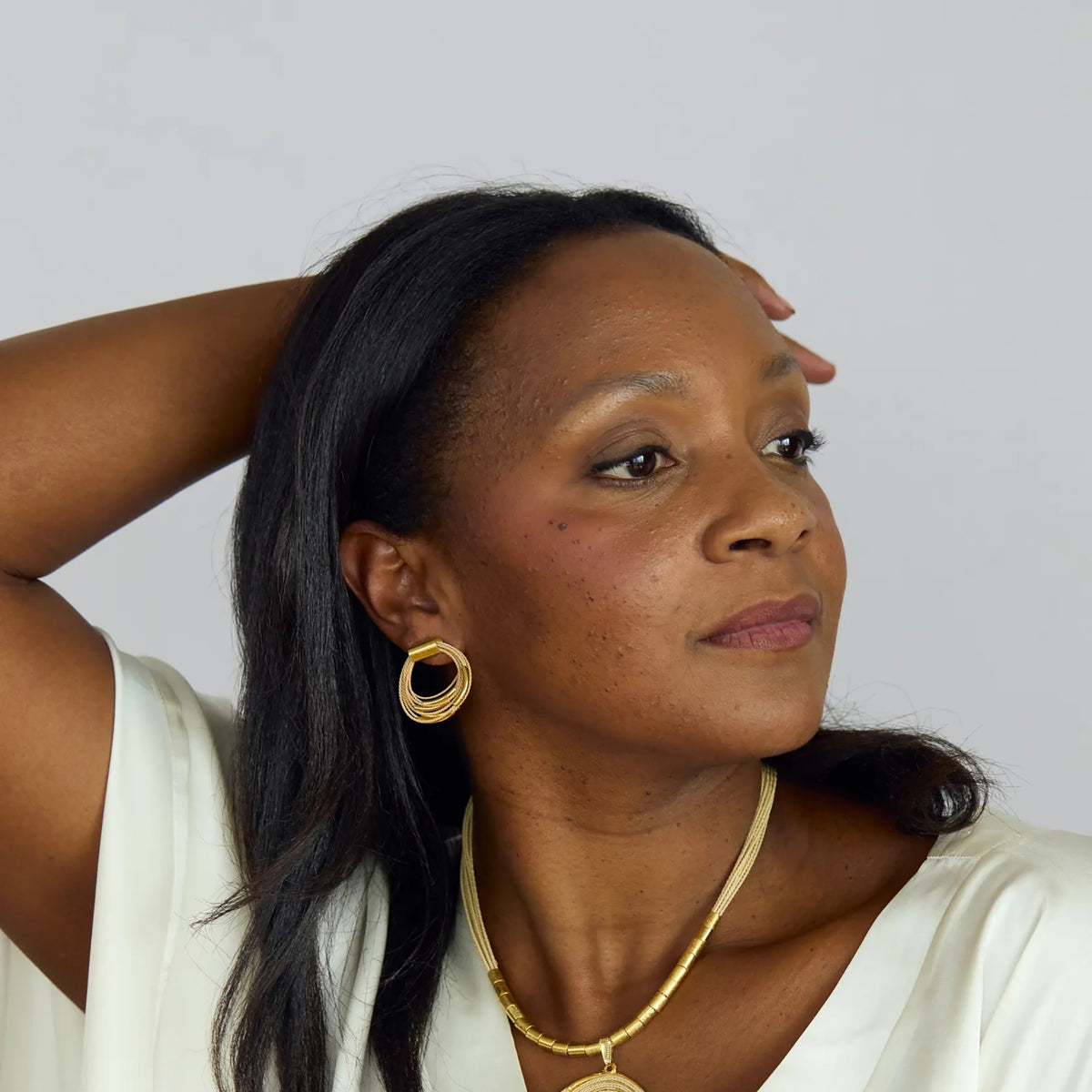 NART multiple buriti earrings lifestyle look, buy at DOORS NYC