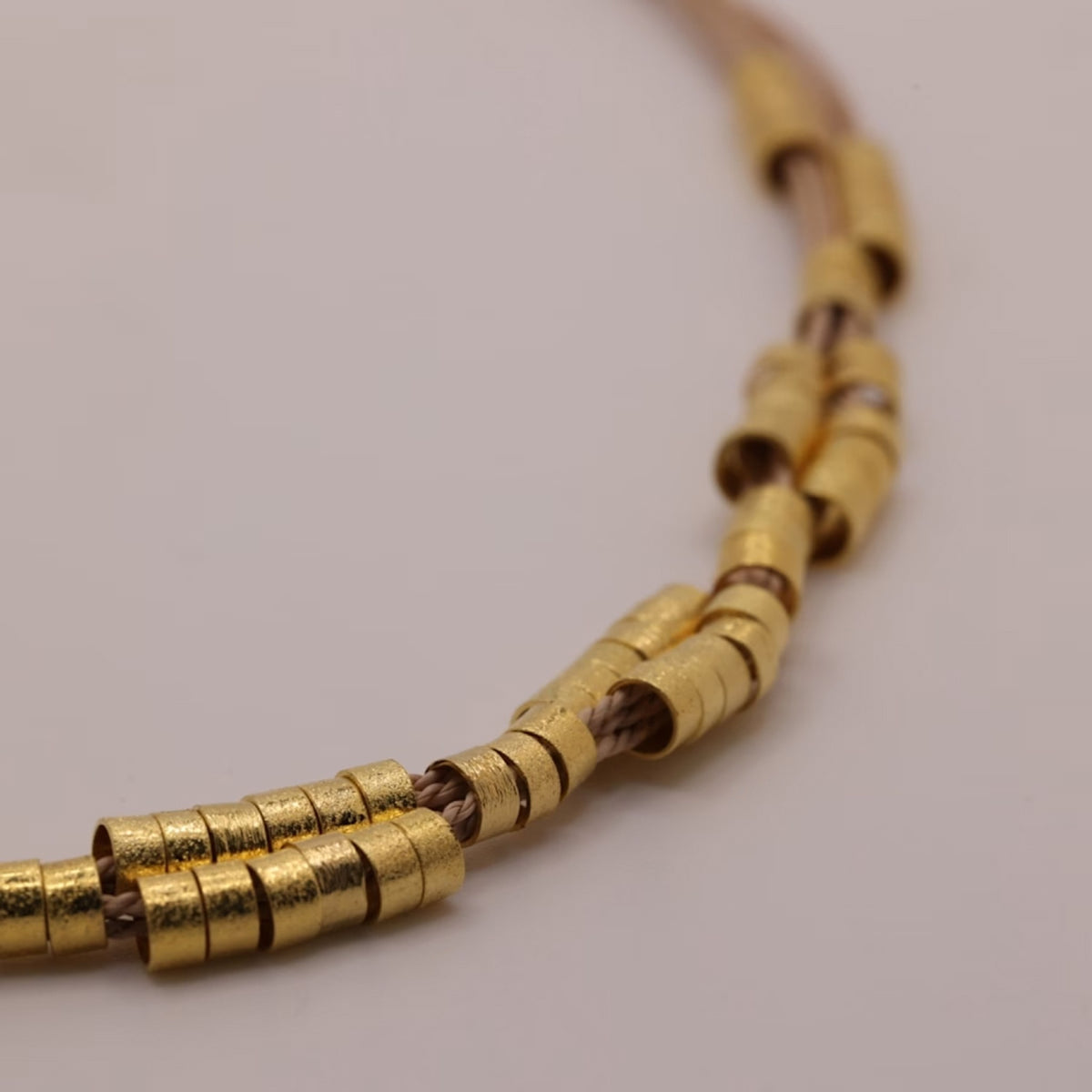 NART pleated buriti fiber necklace, view 2, buy at DOORS NYC