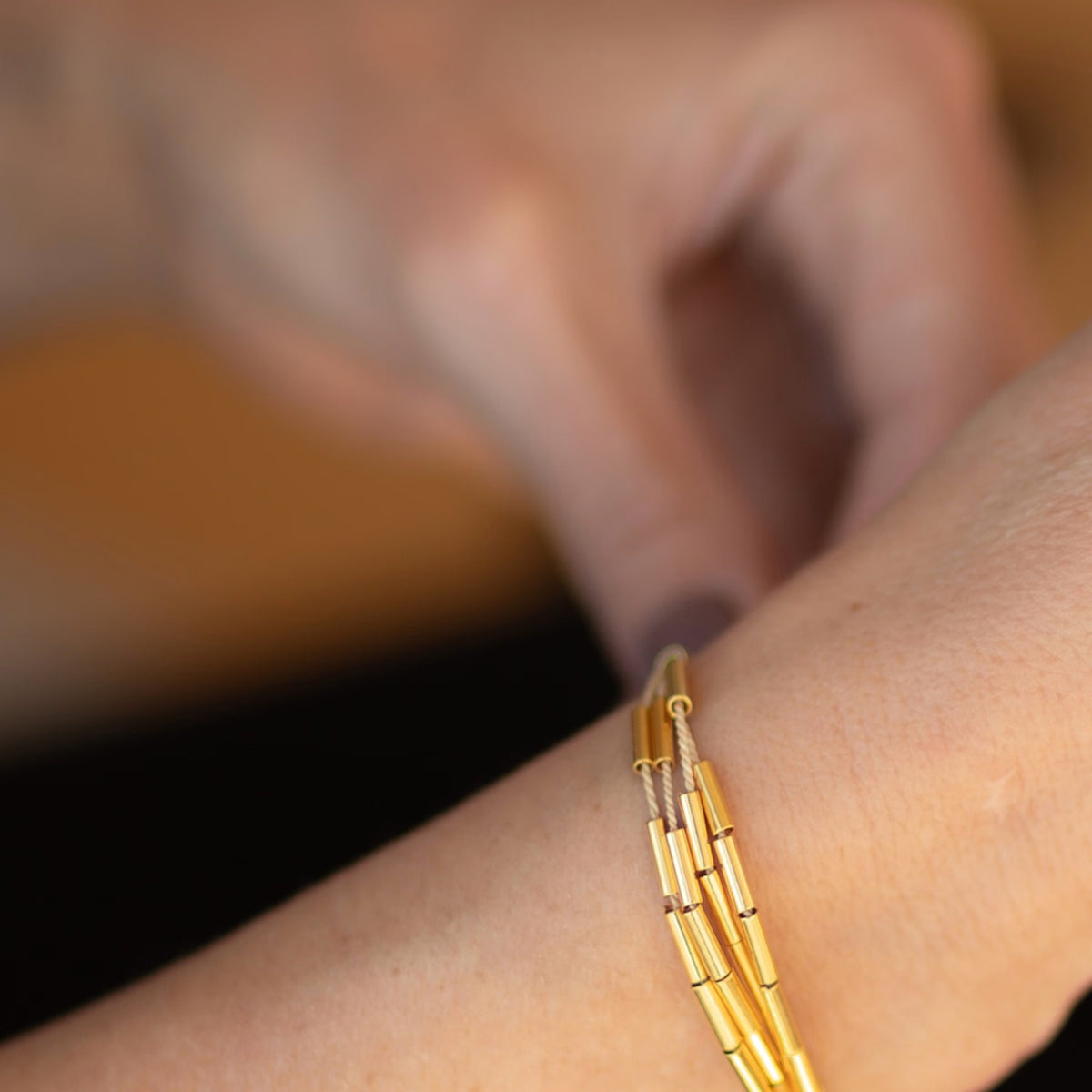 NART single buriti bracelet styled look on wrist, buy at DOORS NYC