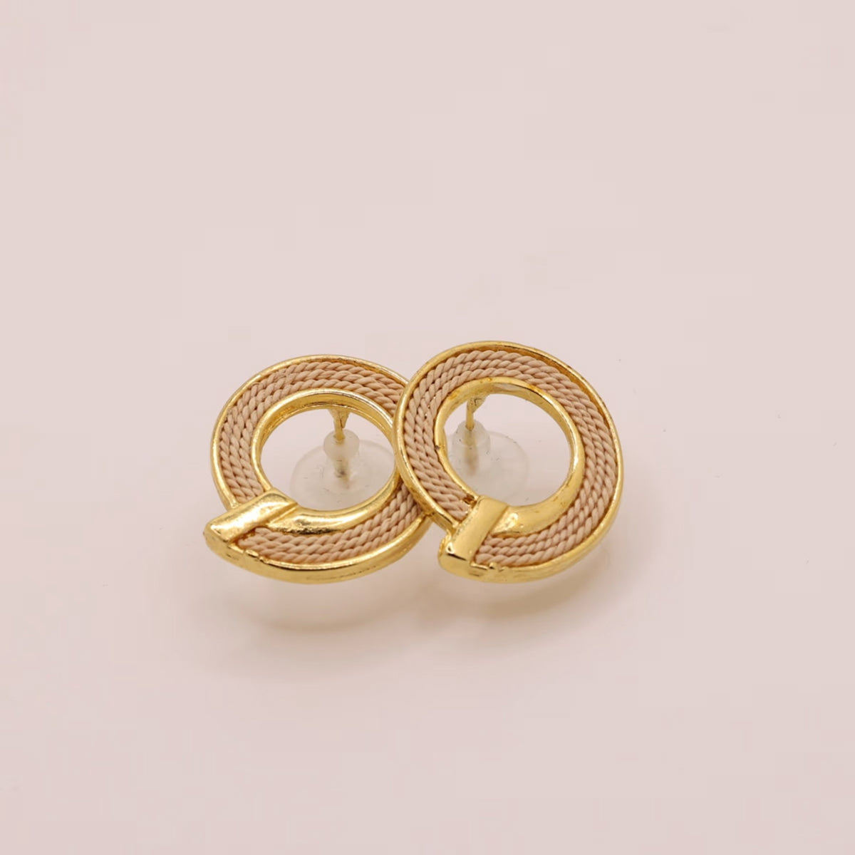 NART spiral buriti fiber earrings, view 3, buy at DOORS NYC