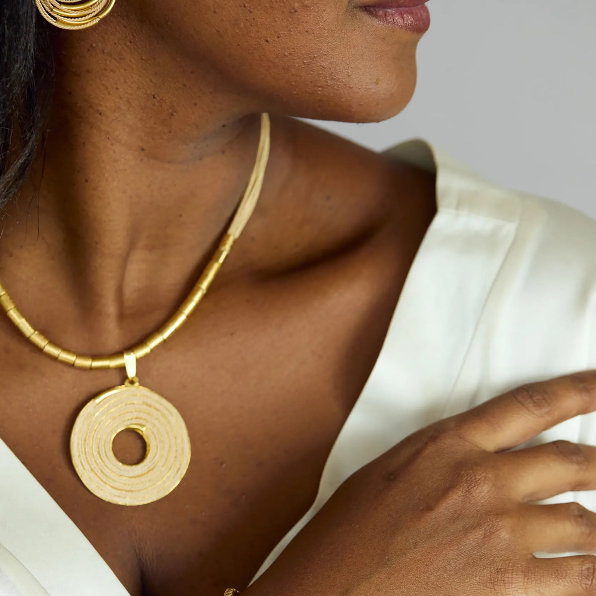NART spiral buriti necklace large lifestyle look, buy at DOORS NYC