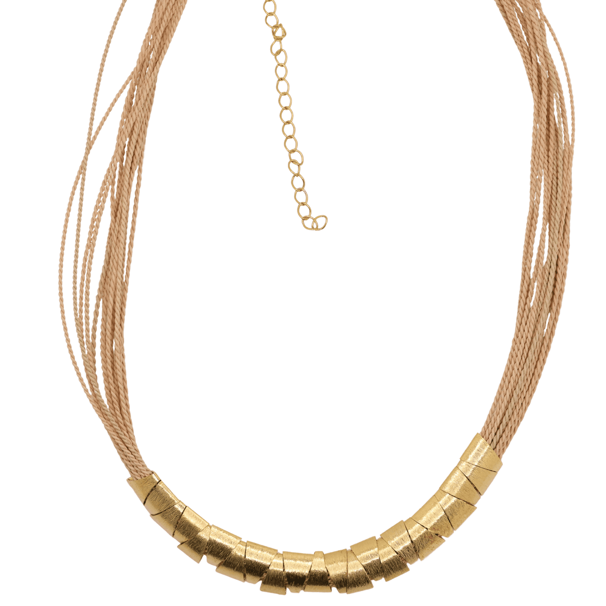 NART stones buriti fiber necklace close-up, handmade stone necklace, buy at DOORS NYC