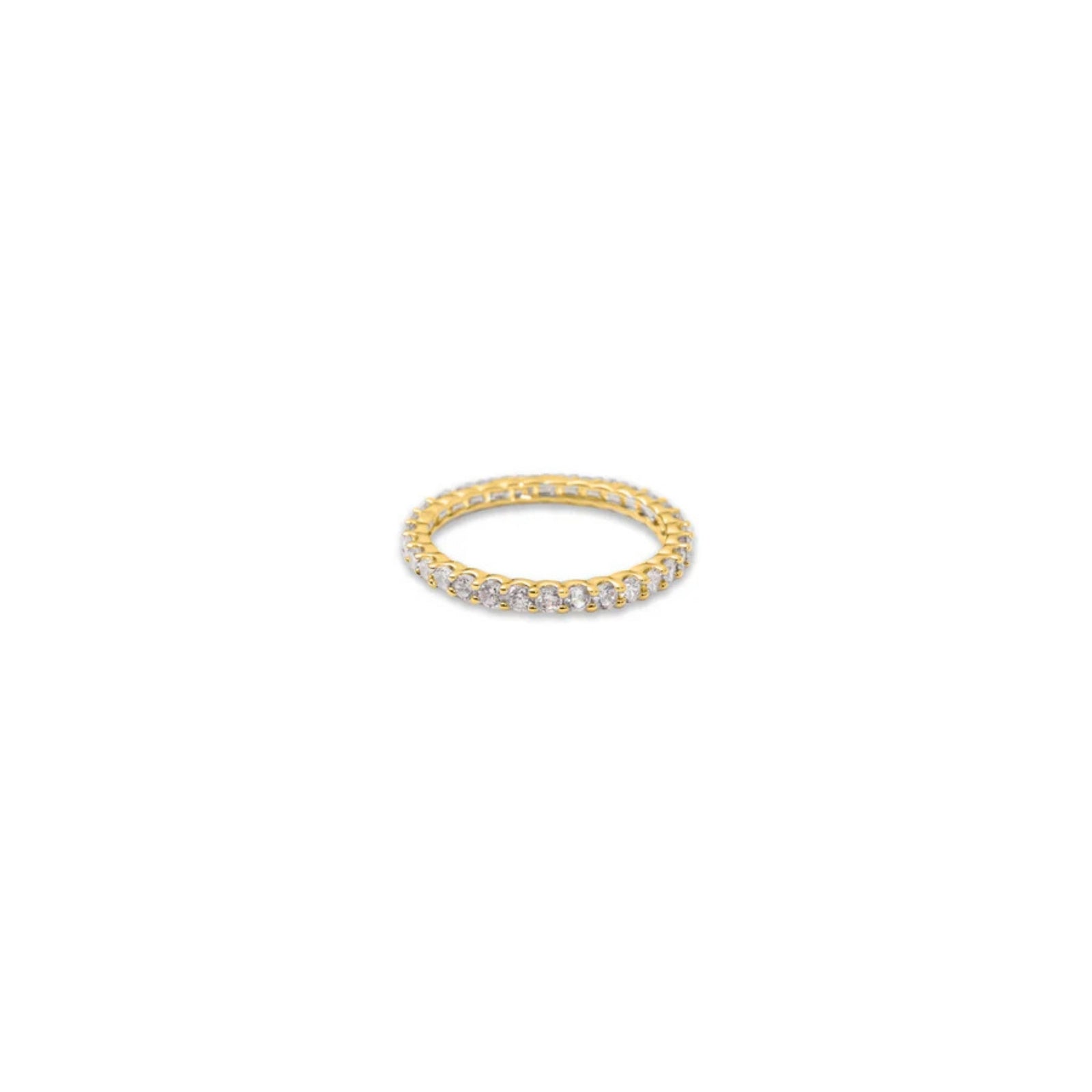 Thin Pavé Eternity Band in Gold