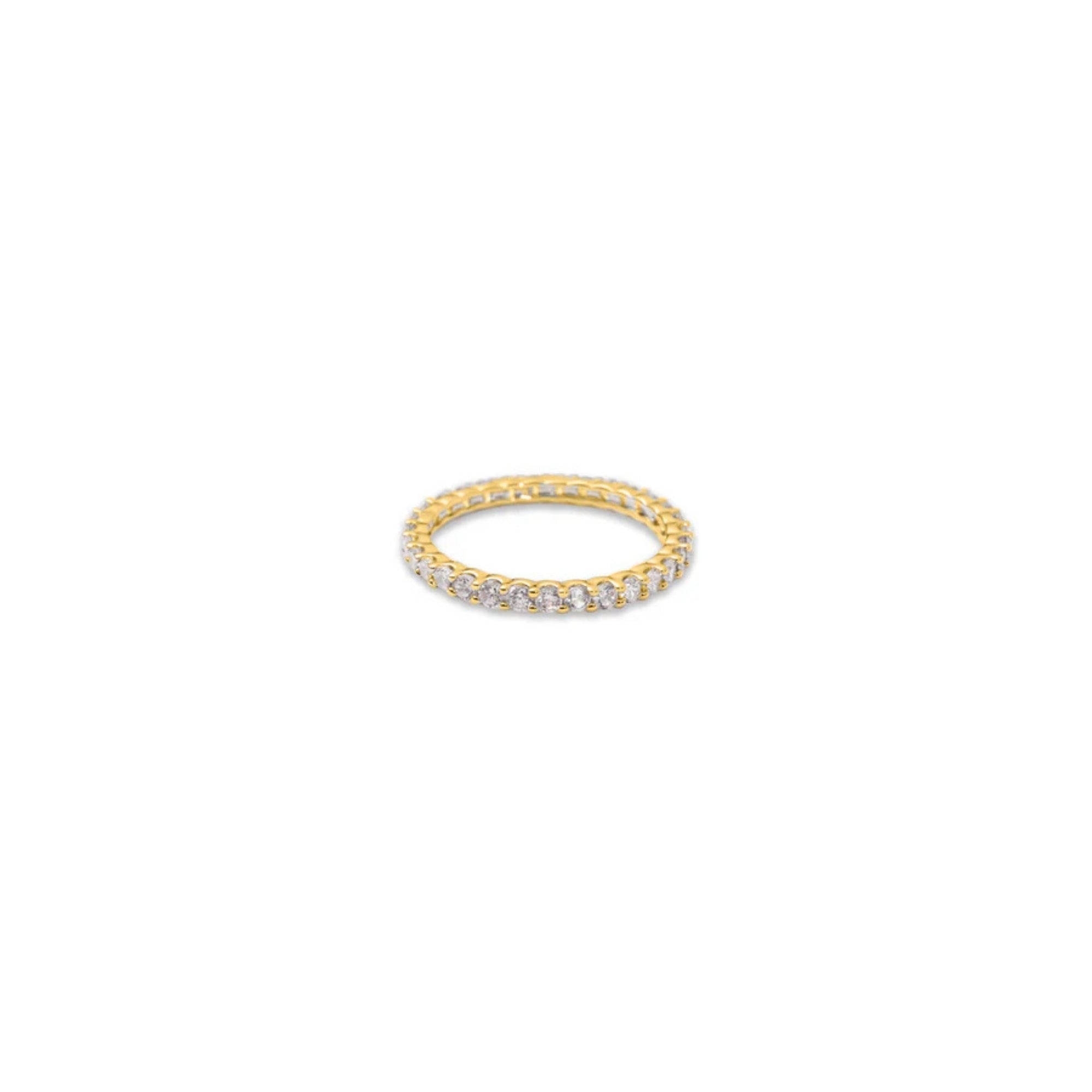 Thin Pavé Eternity Band in Gold