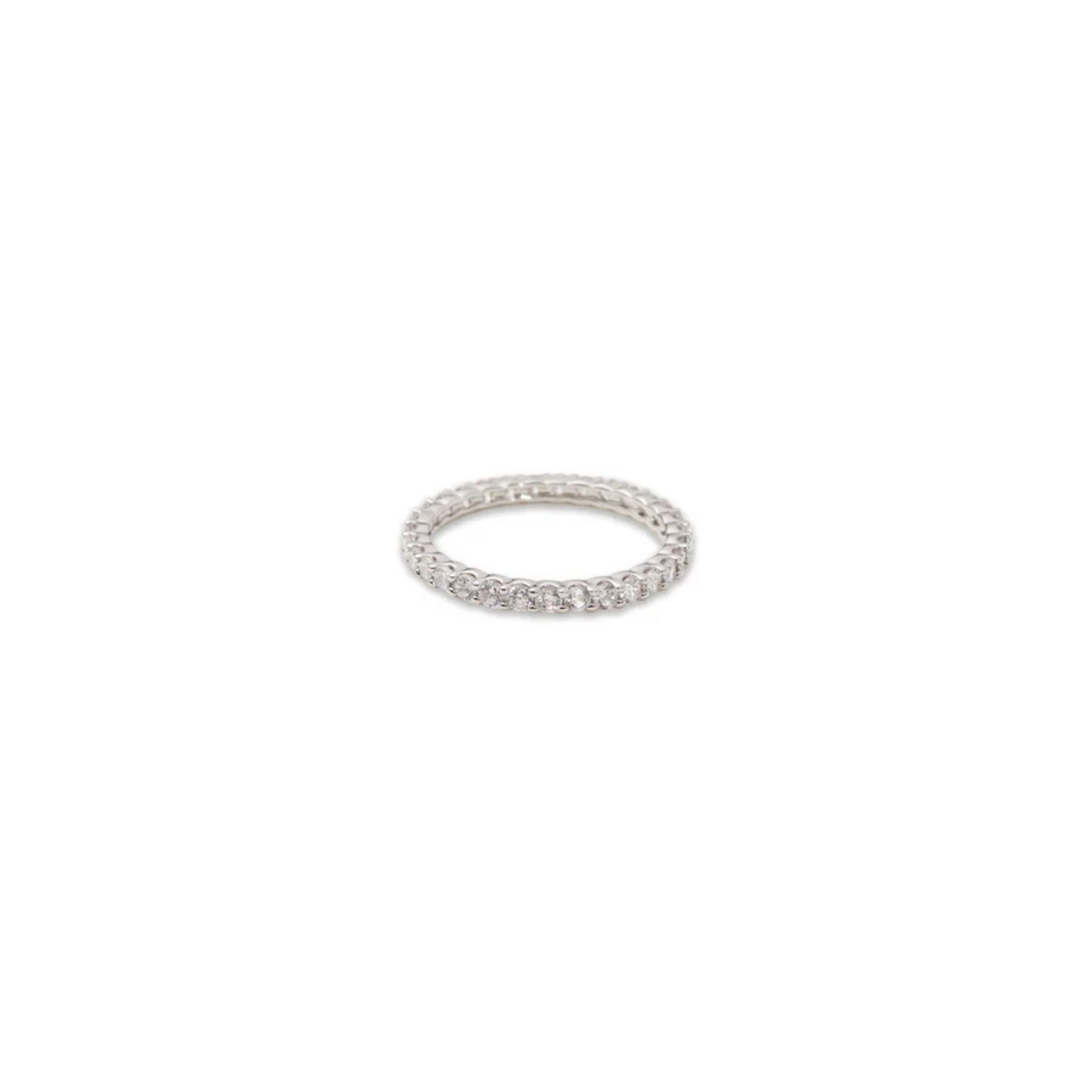Thin Pavé Eternity Band in Silver