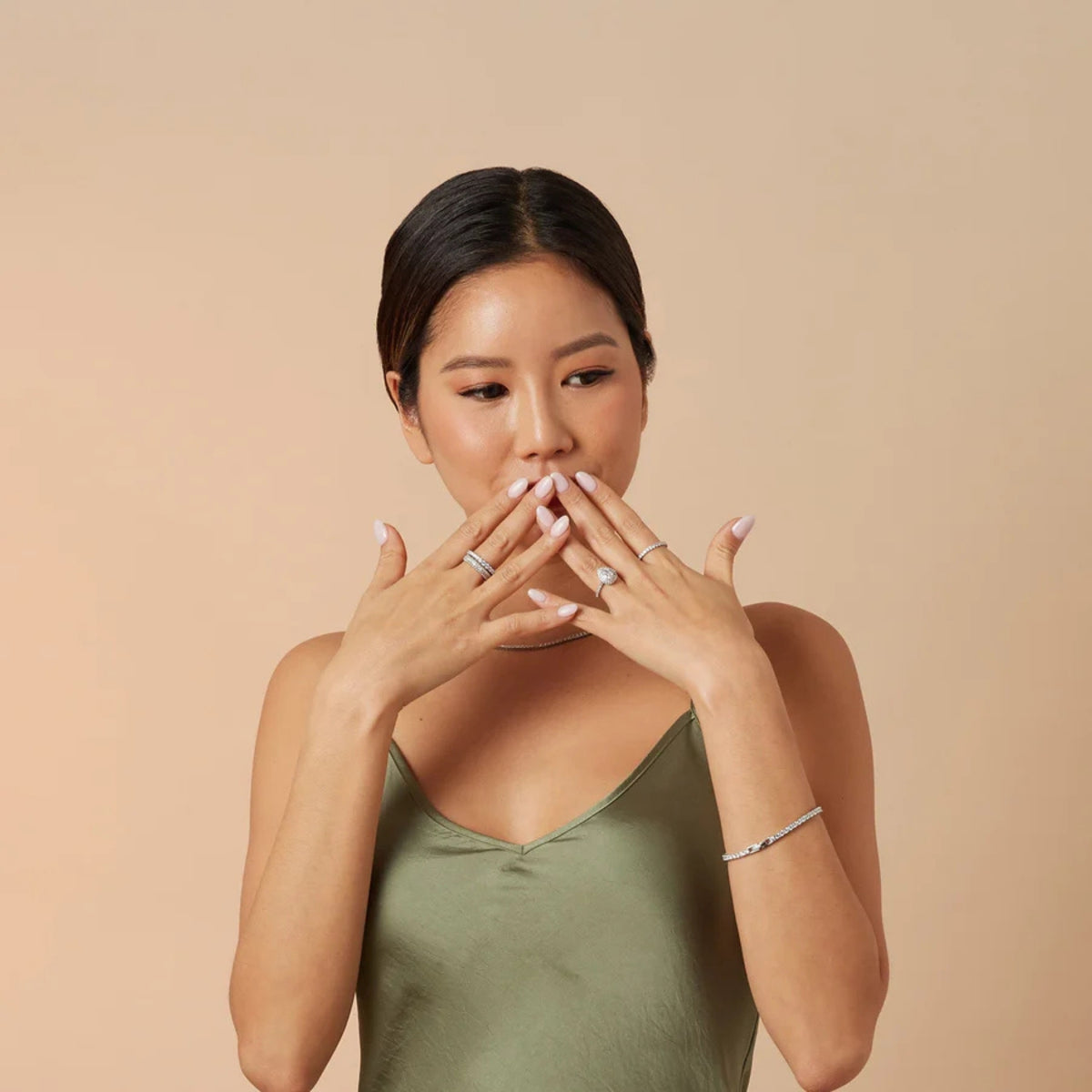 Thin Pavé Eternity Band in Silver