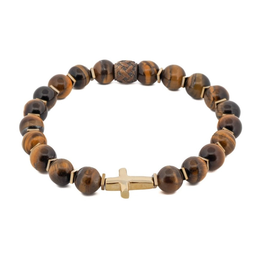 Tiger's Eye Cross Bracelet