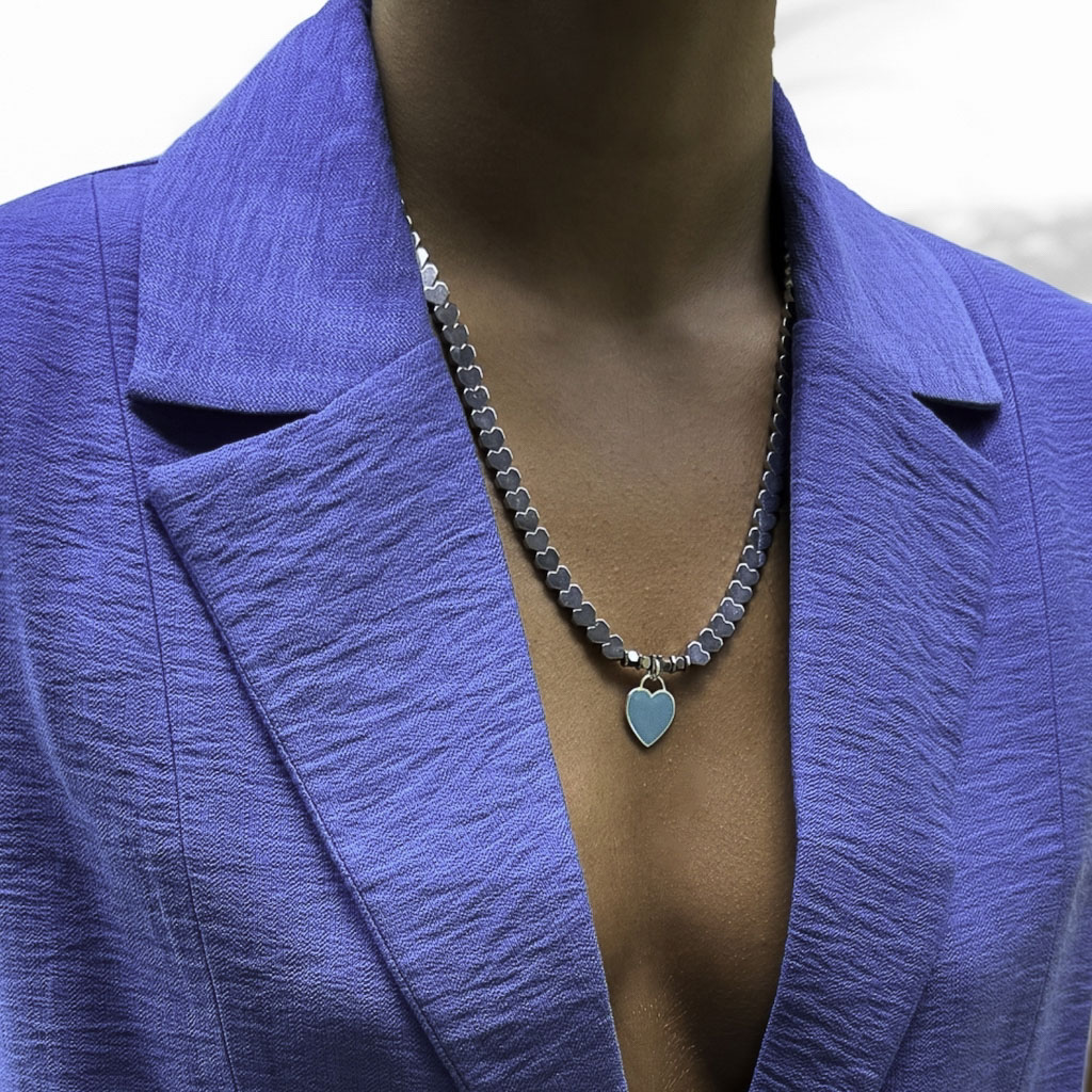 EBRU JEWELRY - Turquoise Heart Necklace, buy at DOORS NYC