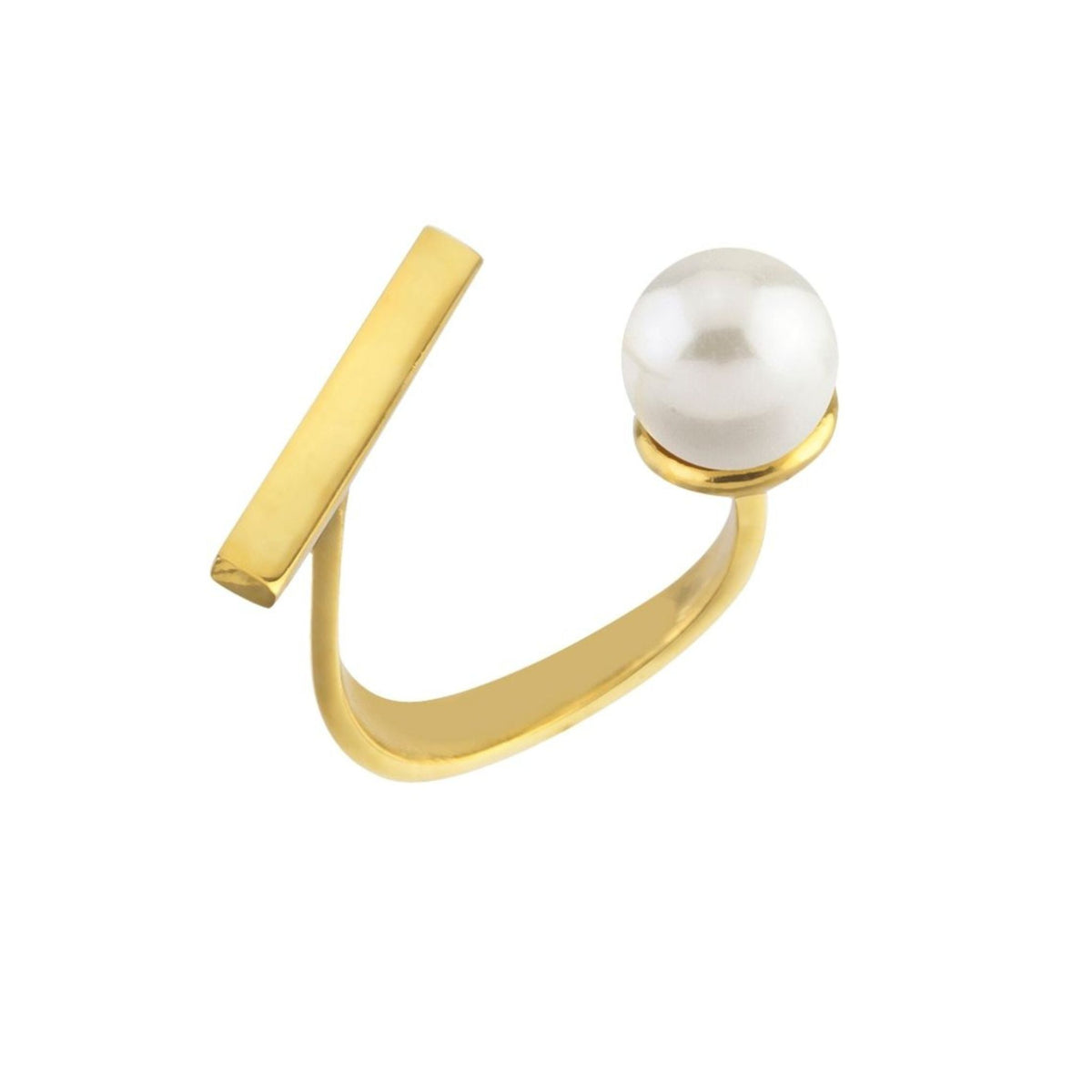 LINYA JEWELRY - Pearl Band Ring | Gold, buy at DOORS NYC