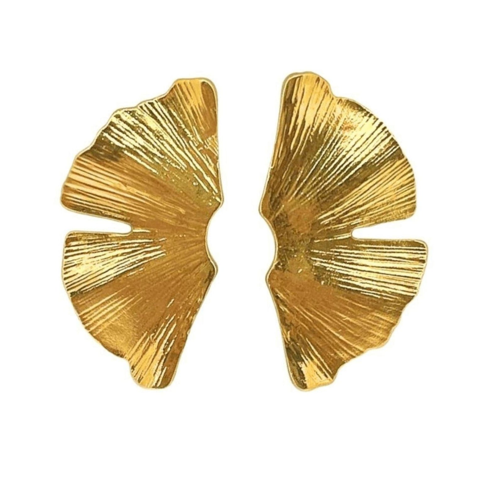 Big Leaf Stud Earrings | Gold