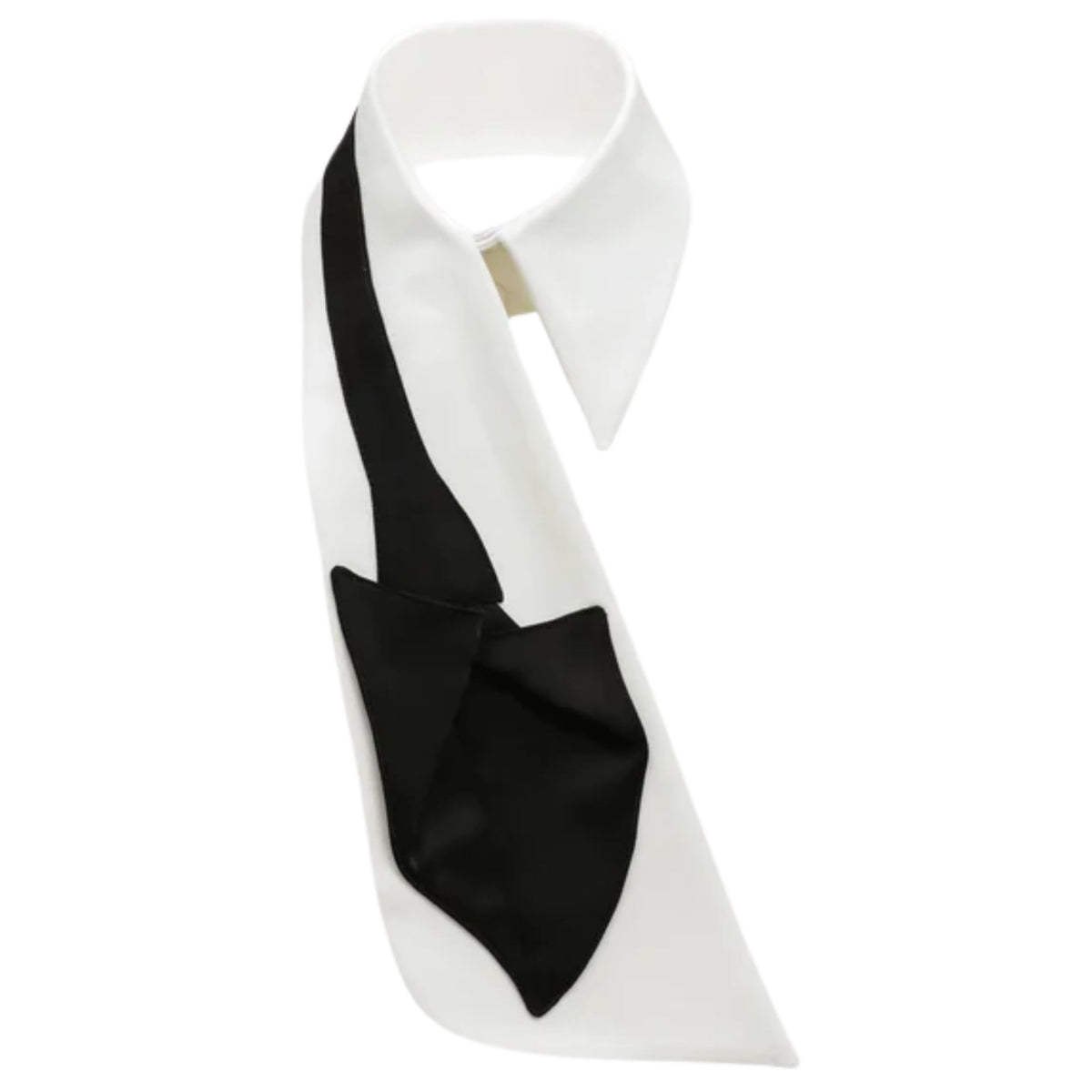 Detachable Shirt Collar With Sculptural Tie | White