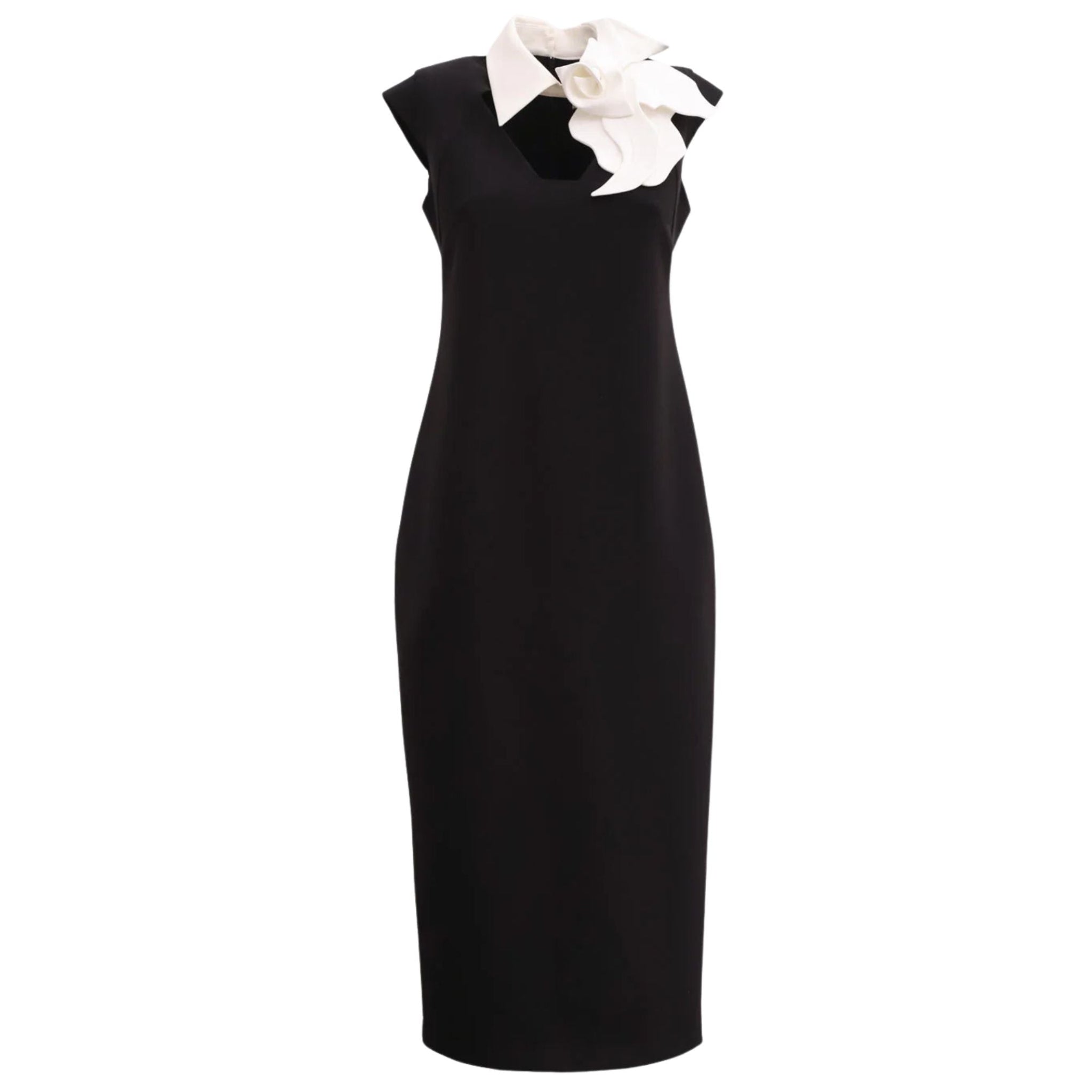 JULIA ALLERT - Modern Business Sheath Dress With Decorative Collar | Black 