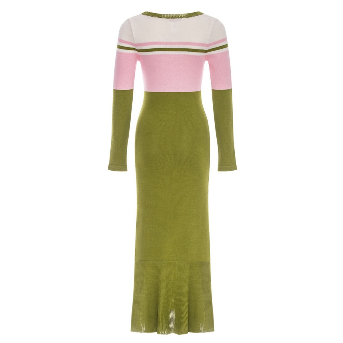 ANDREEVA - Chrysanthemum Green Knit Midi Dress with Swarovski Details, buy at DOORS NYC