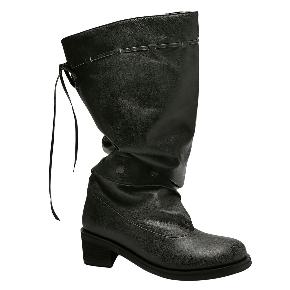 Grey Slouchy Convertible 
Leather Boots