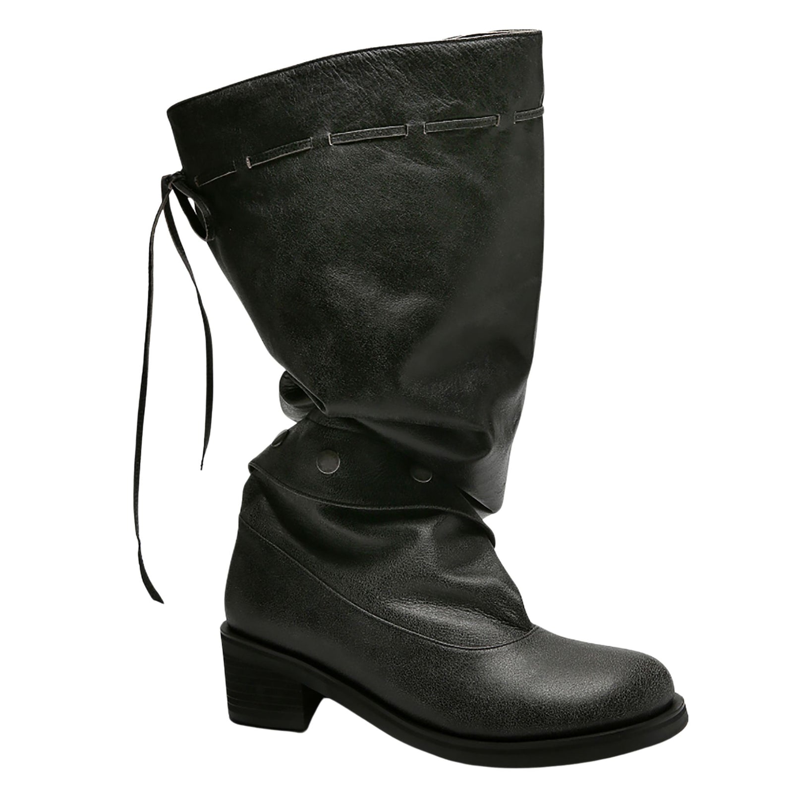 Grey Slouchy Convertible 
Leather Boots