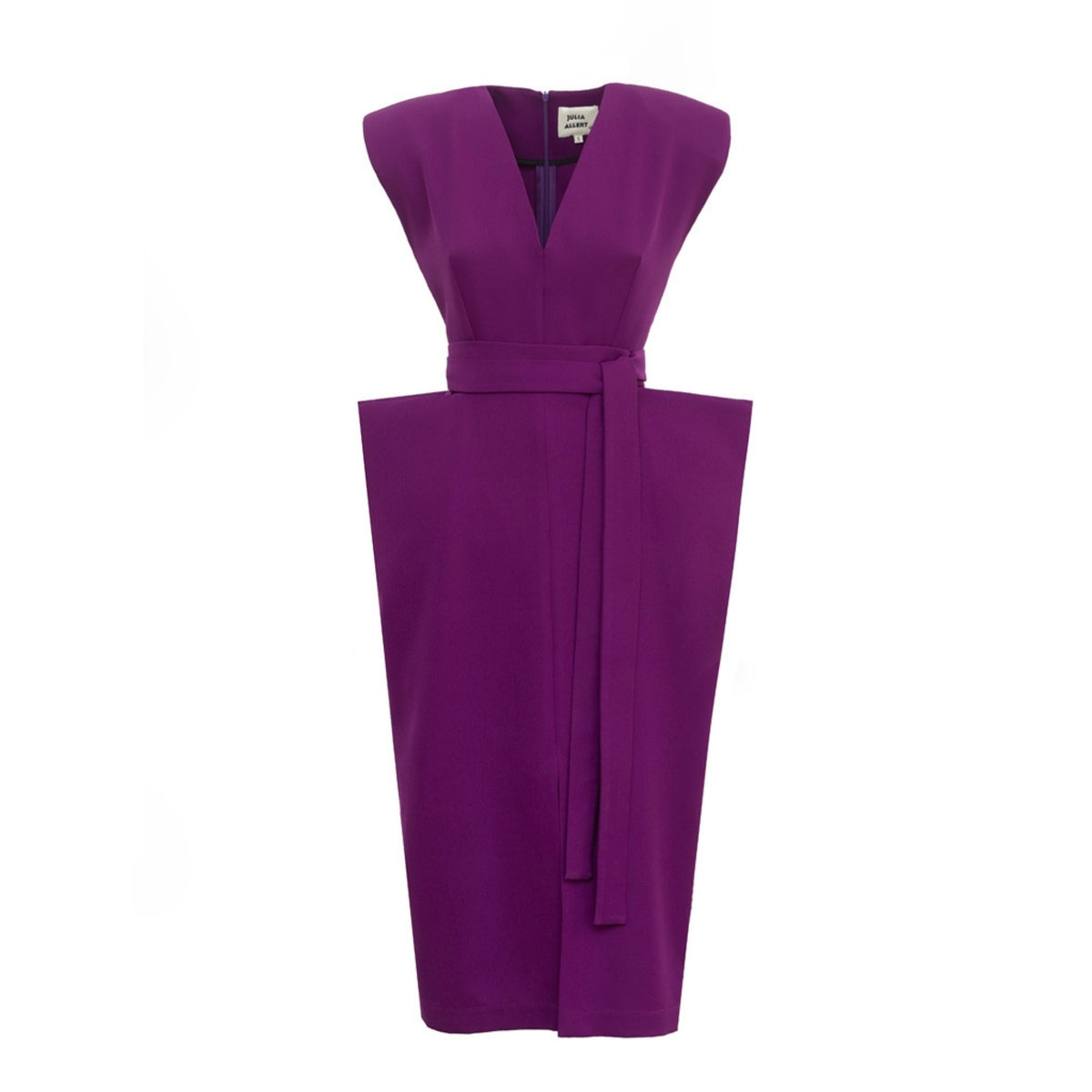 JULIA ALLERT - Midi Dress With Bold Shoulders | Violet, buy at DOORS NYC
