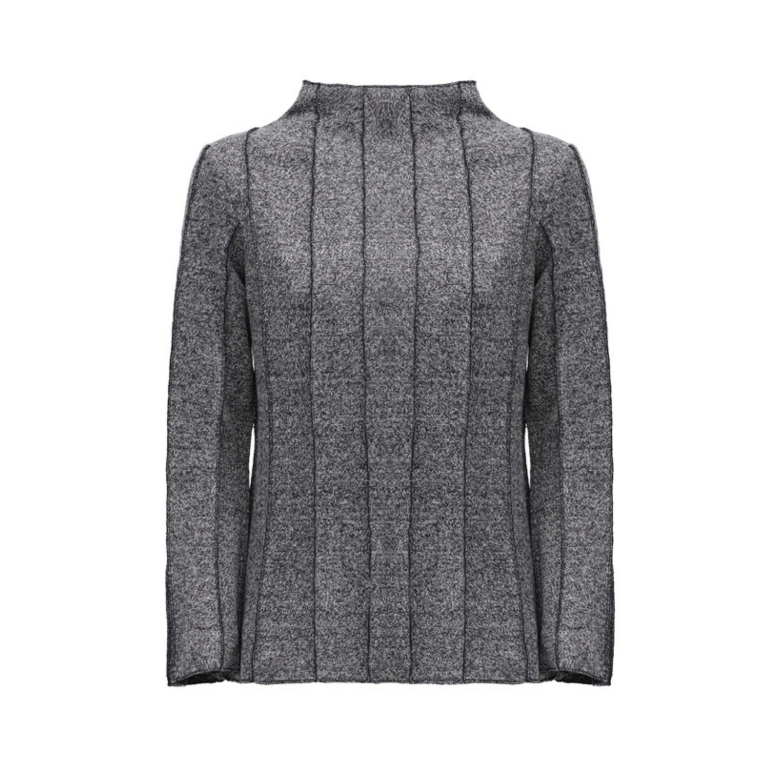 JULIA ALLERT - High-Neck Soft Knit Top | Gray, buy at DOORS NYC