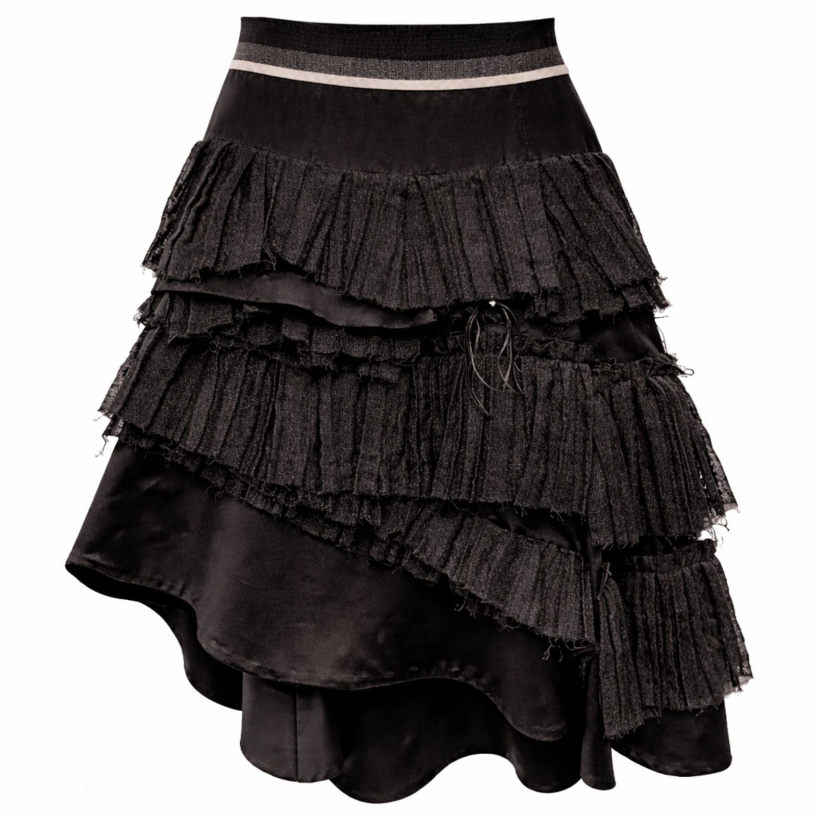 Asymmetric Layered Ruffle Skirt