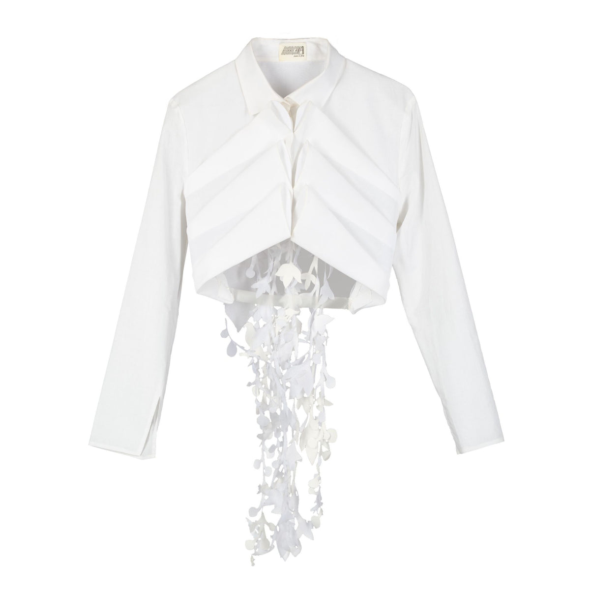 HURRICANE B- Cropped Shirt With Floral Fringes  | PR Sample