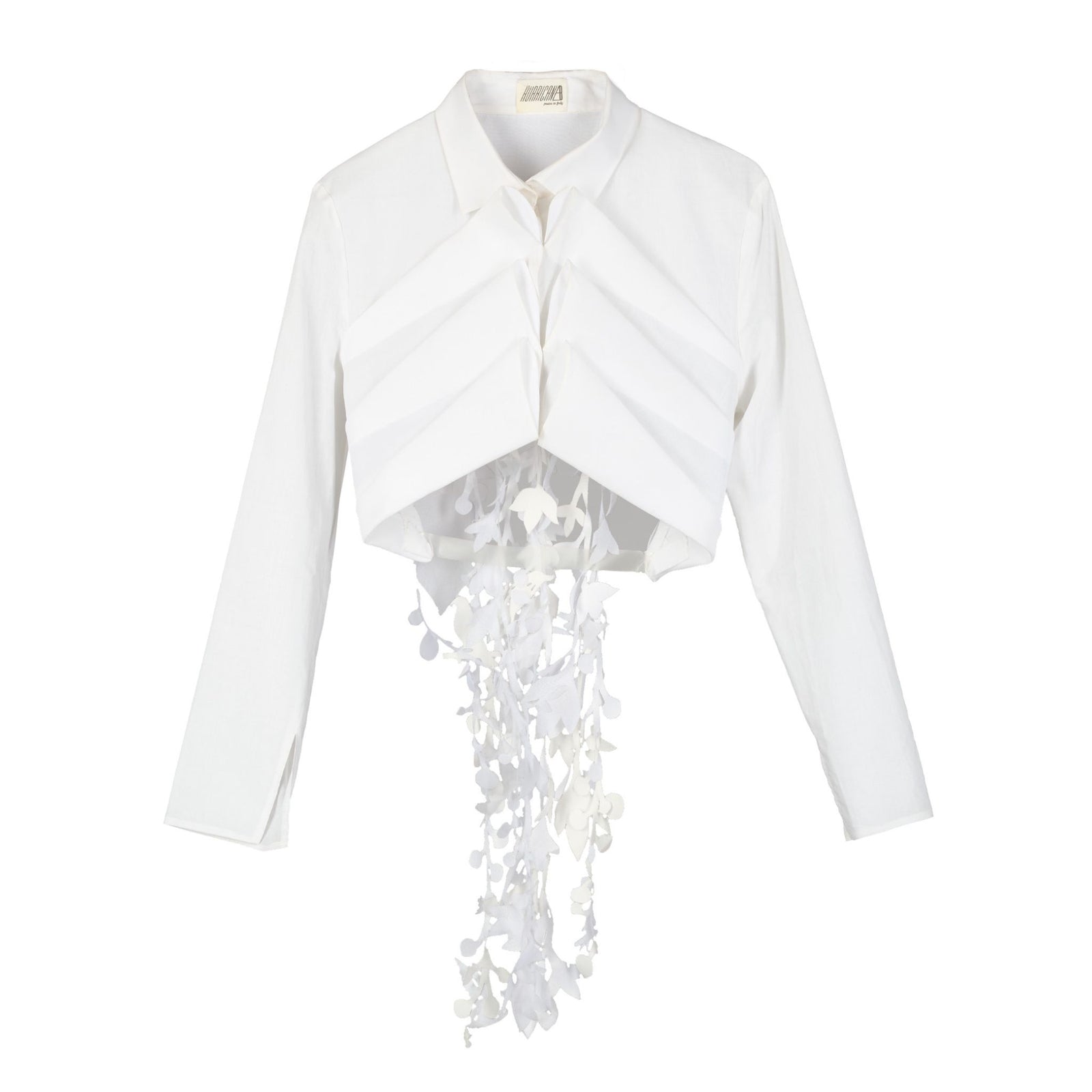 HURRICANE B- Cropped Shirt With Floral Fringes  | PR Sample