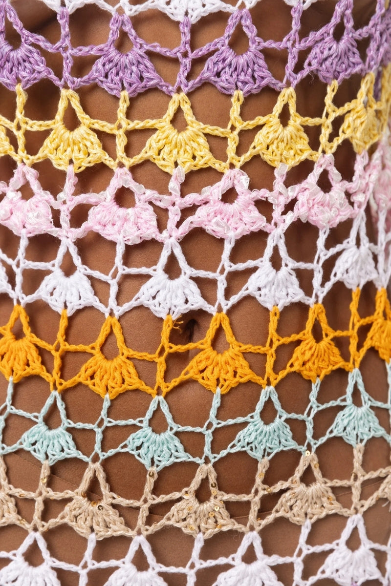 ANDREEVA - Rainbow Handmade Midi Crochet Dress, buy at DOORS NYC