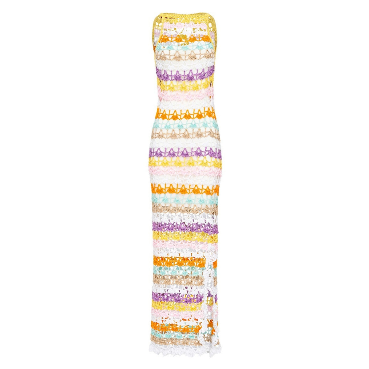 ANDREEVA - Rainbow Handmade Maxi Crochet Dress