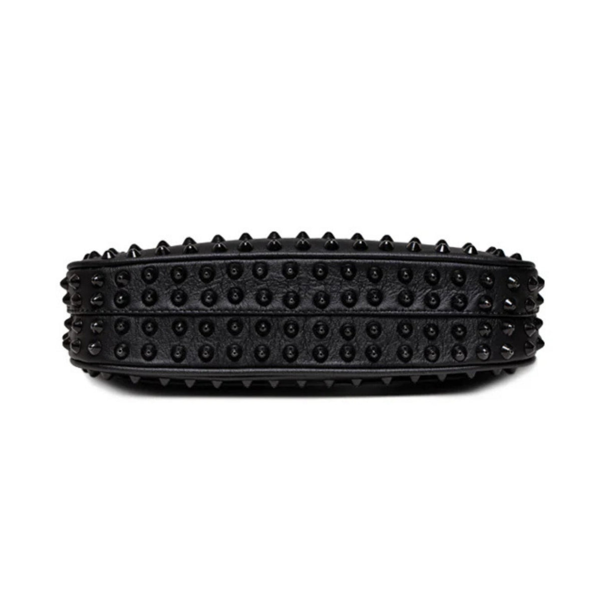 MVLUCKY - Black Vegan Leather Studded Glam Bag With Removable Straps, buy at DOORS NYC