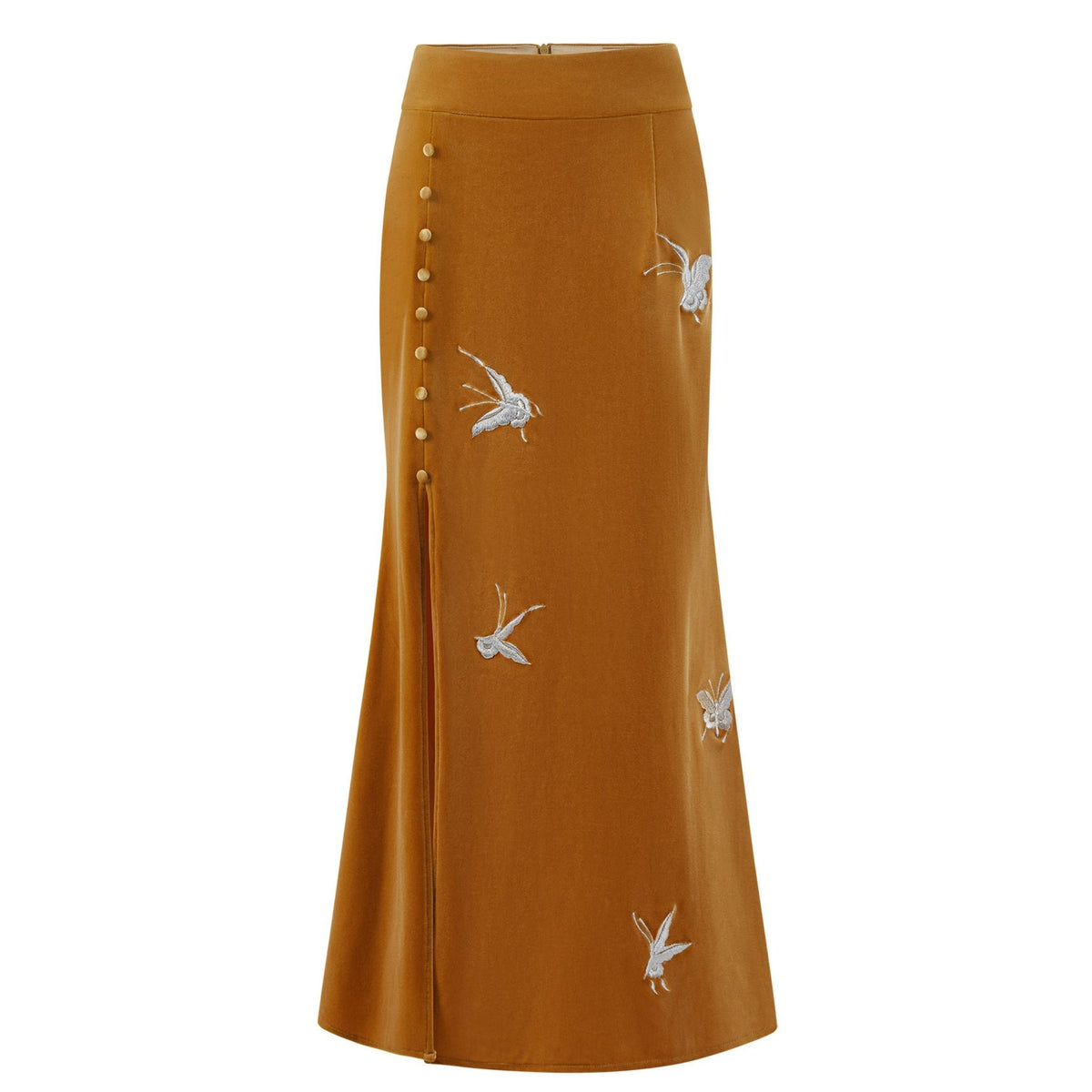 Orange Silver-Butterfly Fishtail Skirt