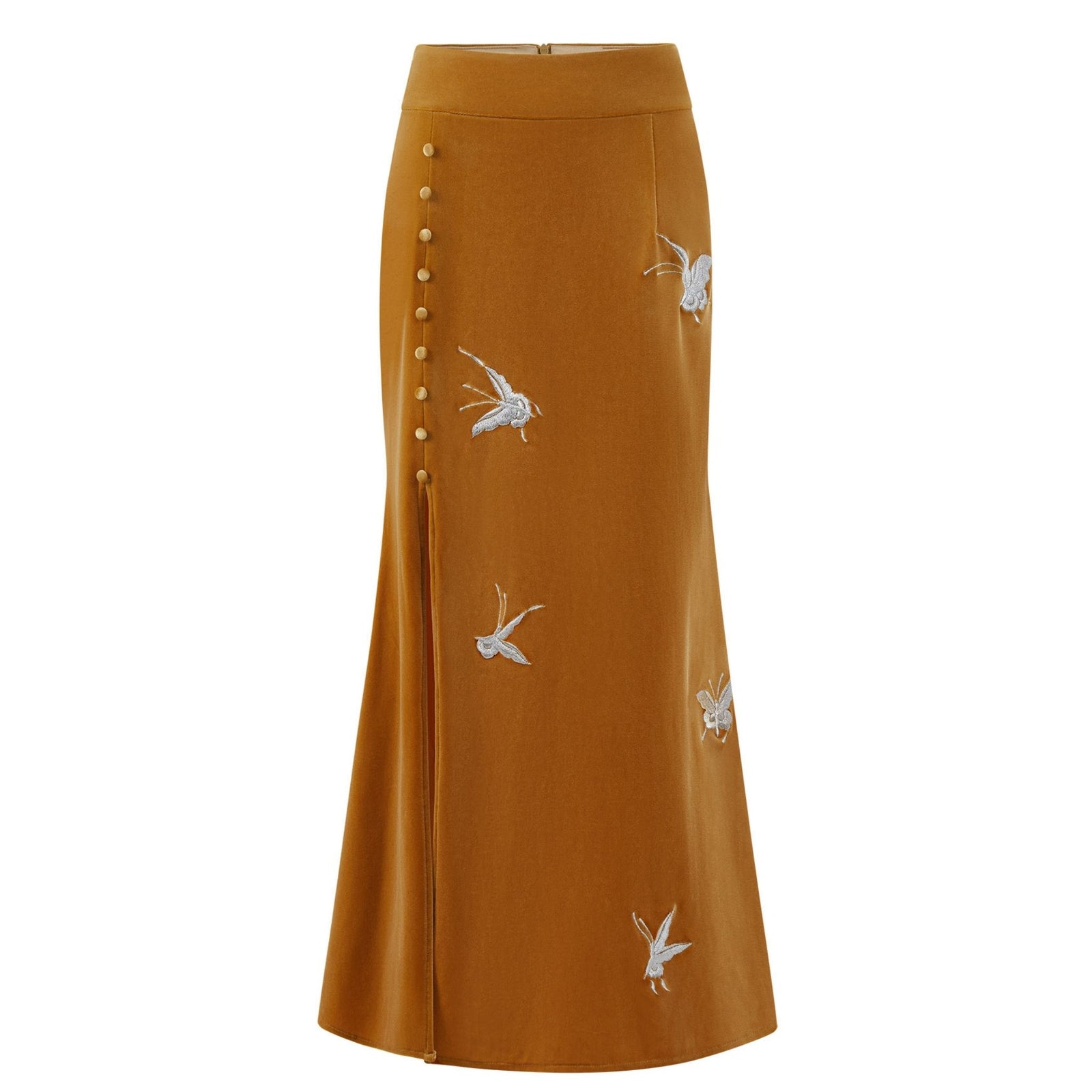 Orange Silver-Butterfly Fishtail Skirt