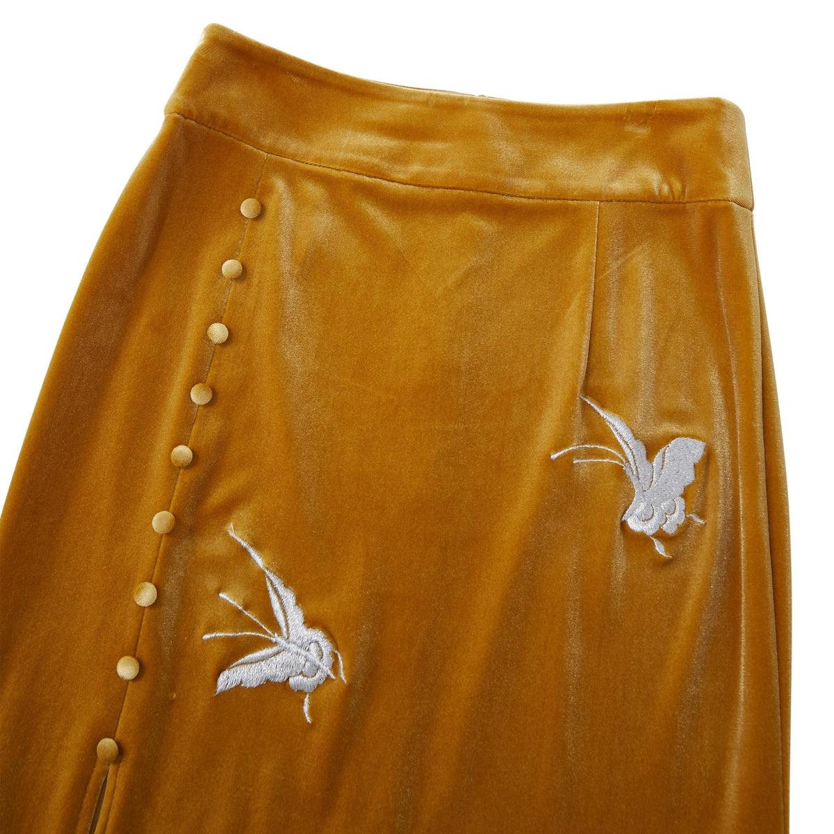 Orange Silver-Butterfly Fishtail Skirt