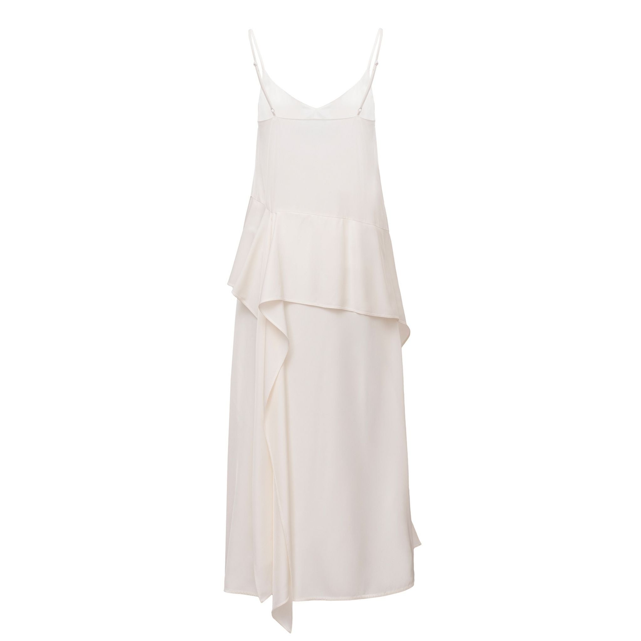 Cream Scarf Detailed Midi Sleeveless Dress