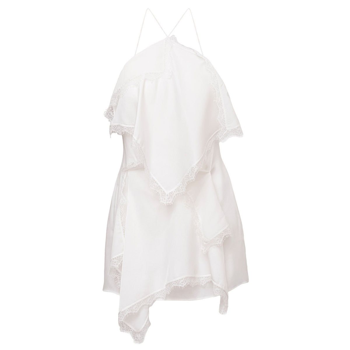 White Draped Scarves Mini Dress