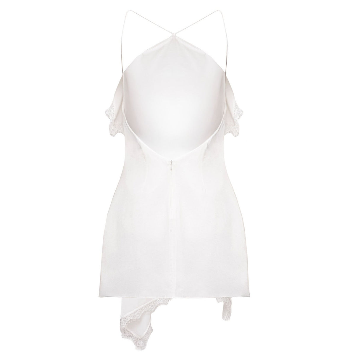 White Draped Scarves Mini Dress