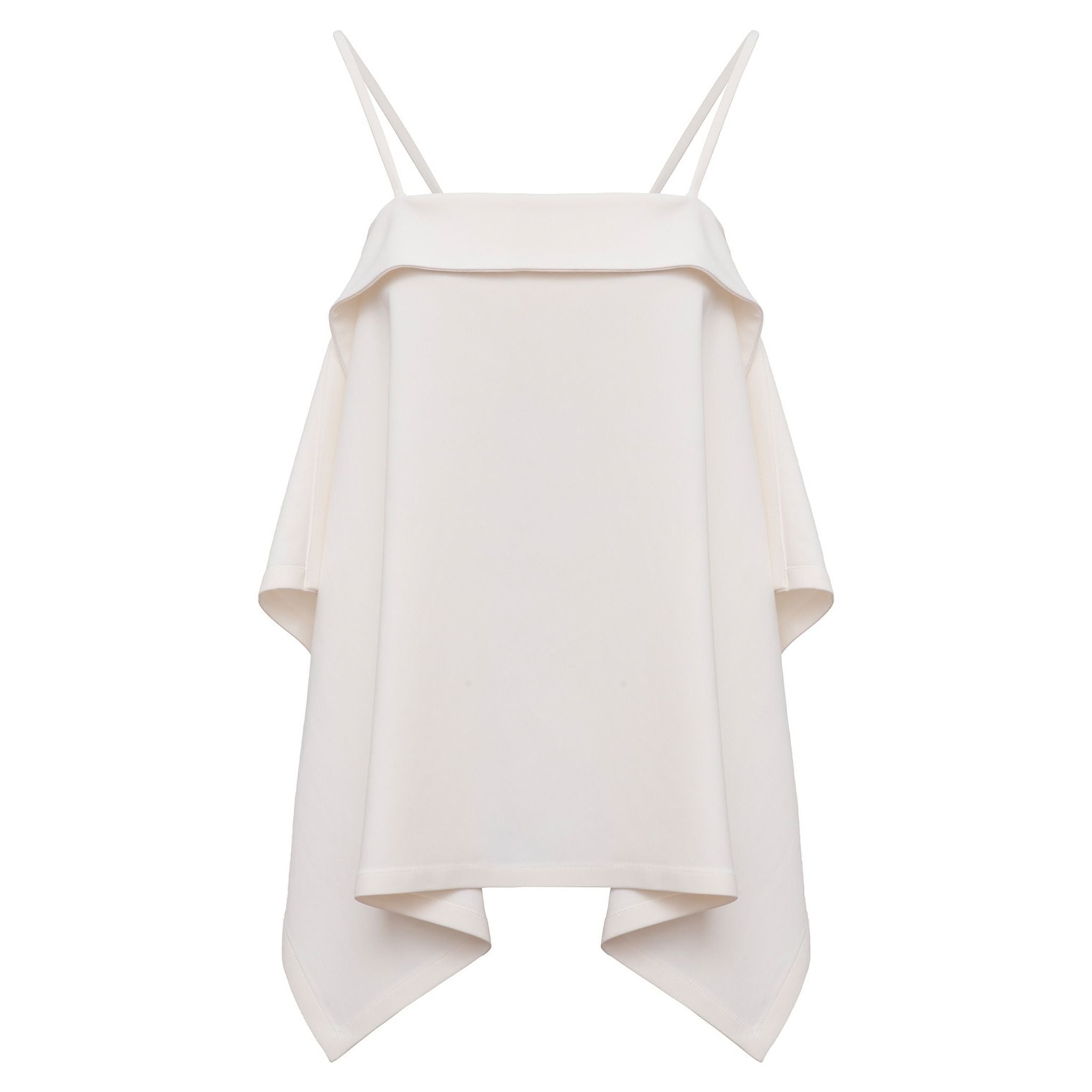 White Draped Fold Top