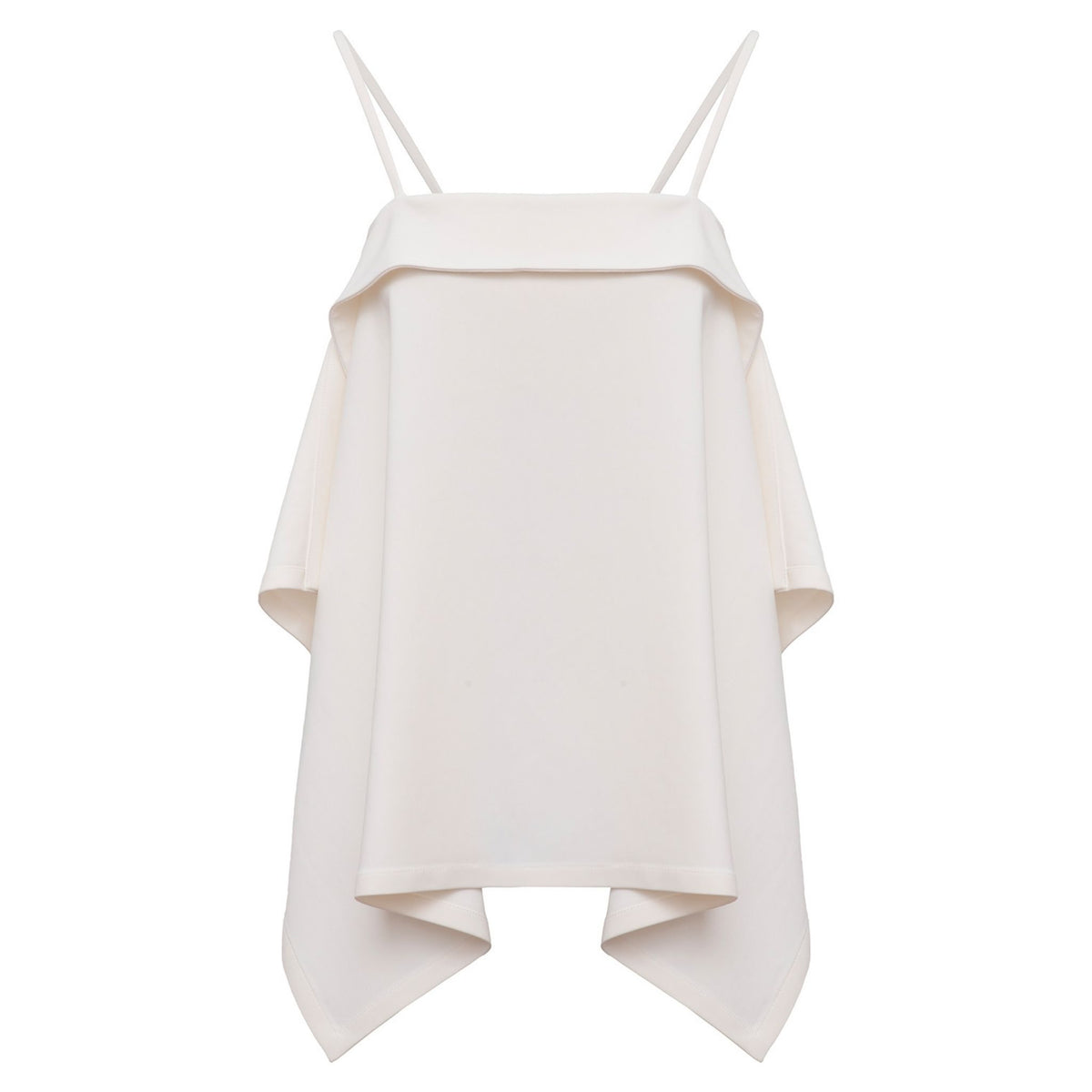 White Draped Fold Top