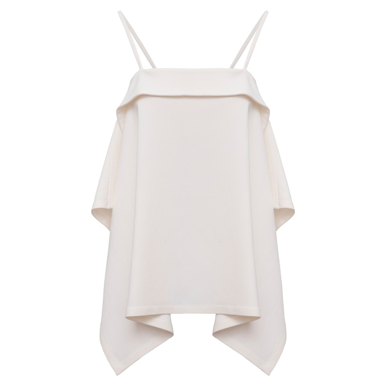 White Draped Fold Top