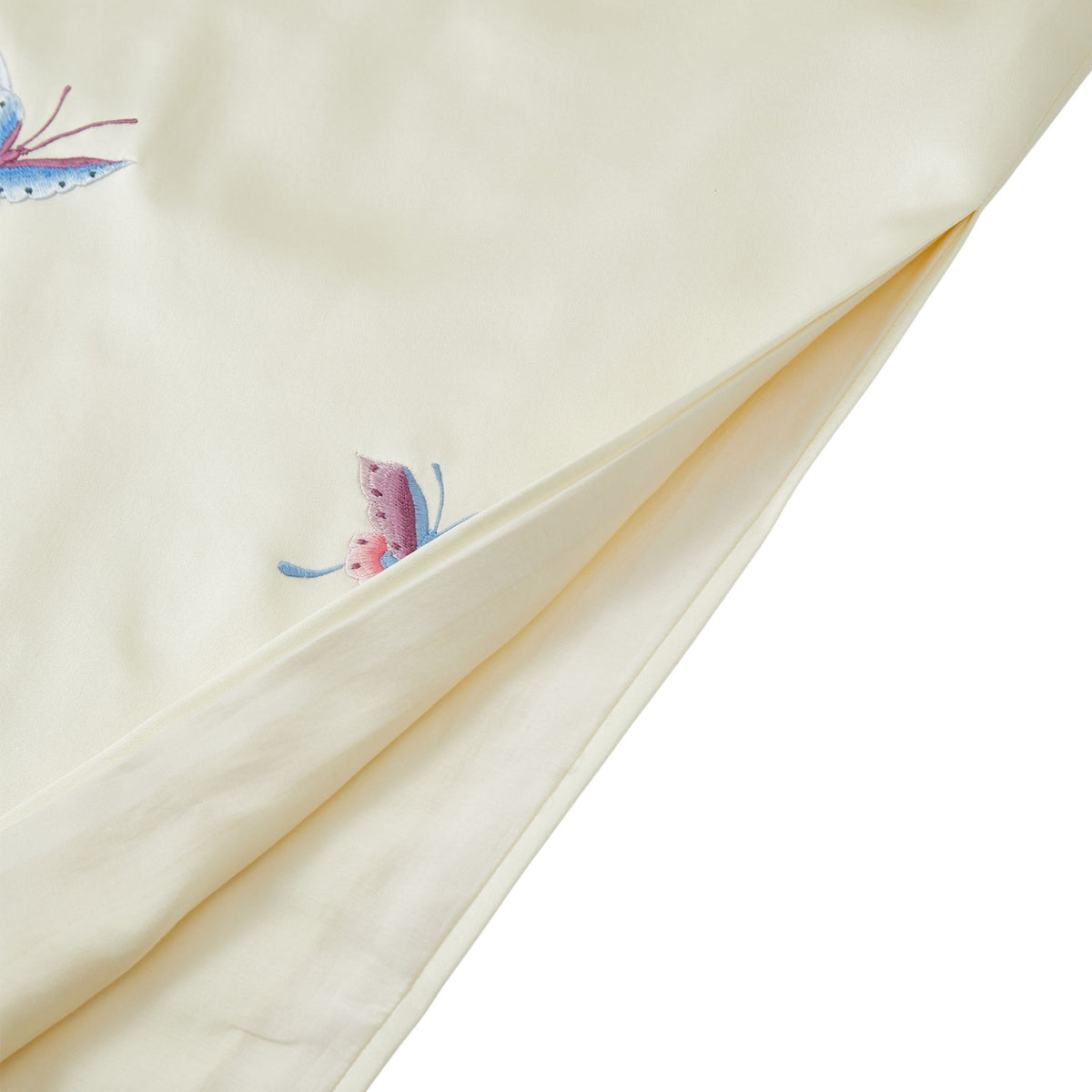 Cream Shell Sleeve Butterfly Qipao