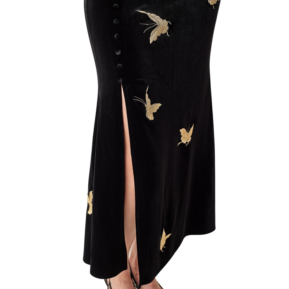 Black Golden-Butterfly Fishtail Skirt