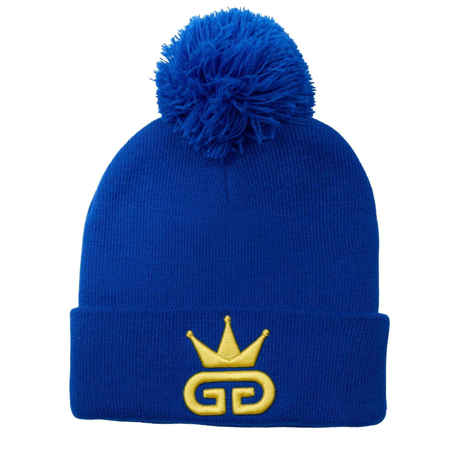 Egyptian Blue Beanie with Yellow Woven Logo
