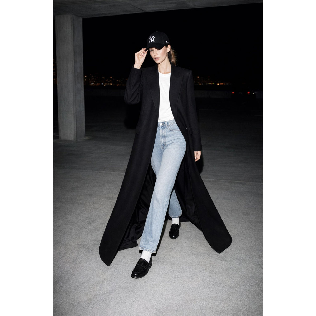 Black Wool Blend Oversized Coat