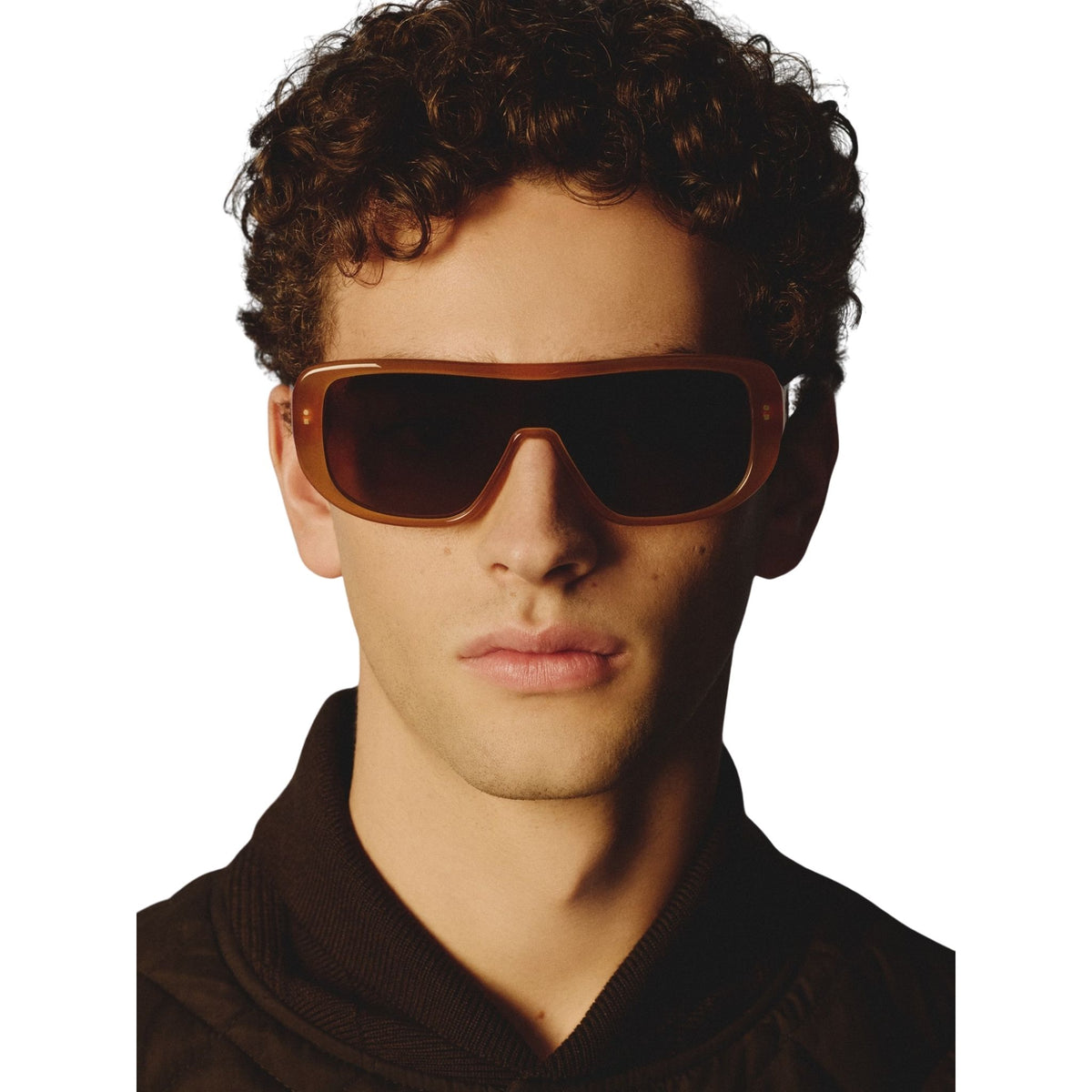 Shield Frame Sunglasses | Caramel