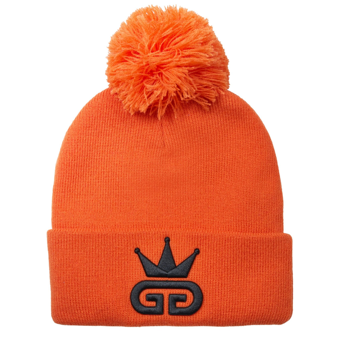 Orange Royal Beanie with Black Woven Logo