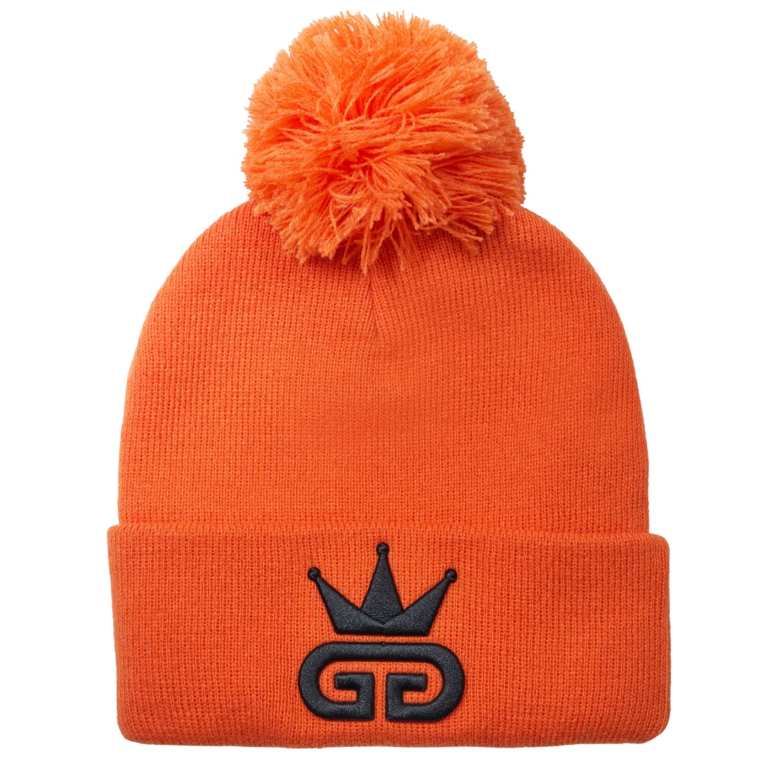 Orange Royal Beanie with Black Woven Logo