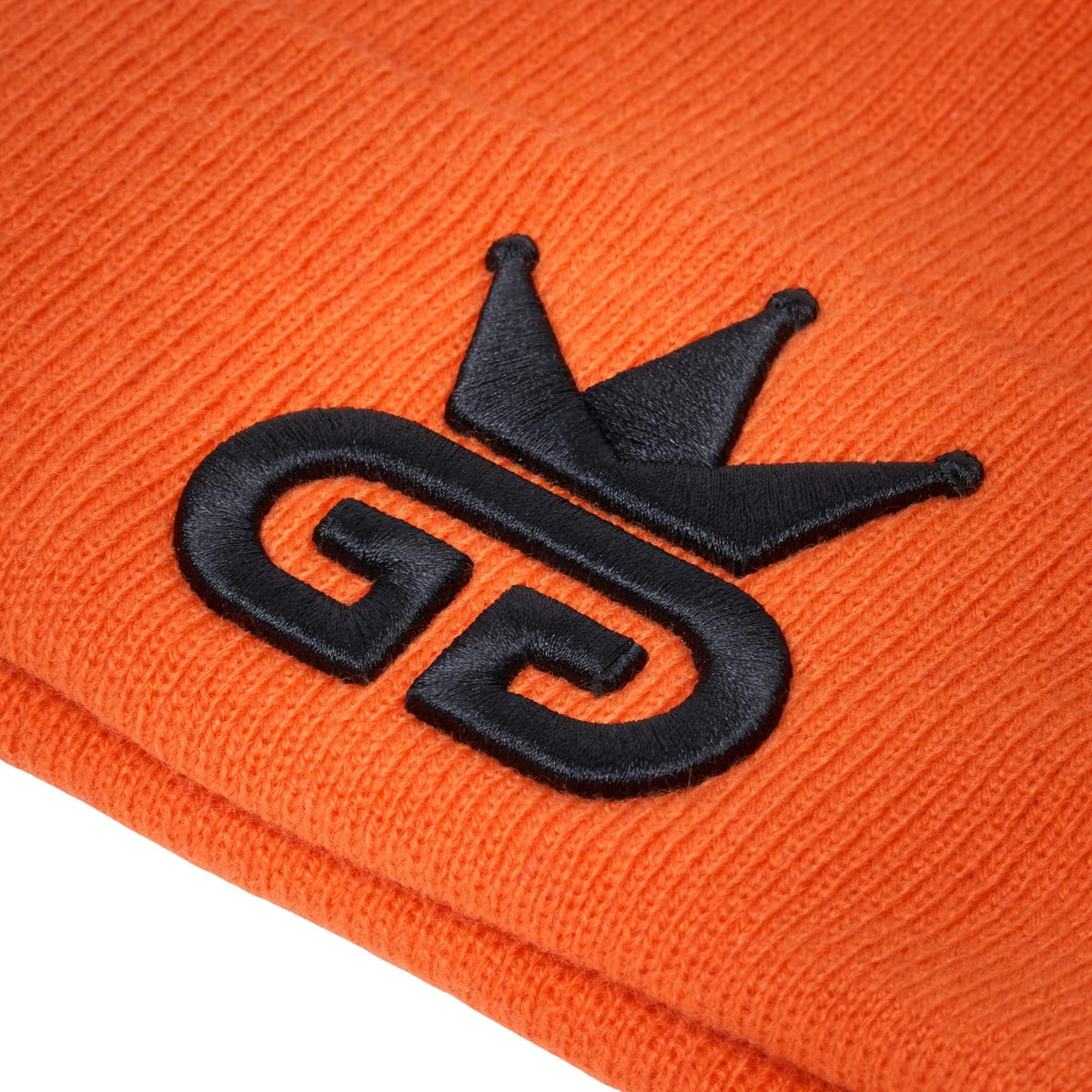 Orange Royal Beanie with Black Woven Logo