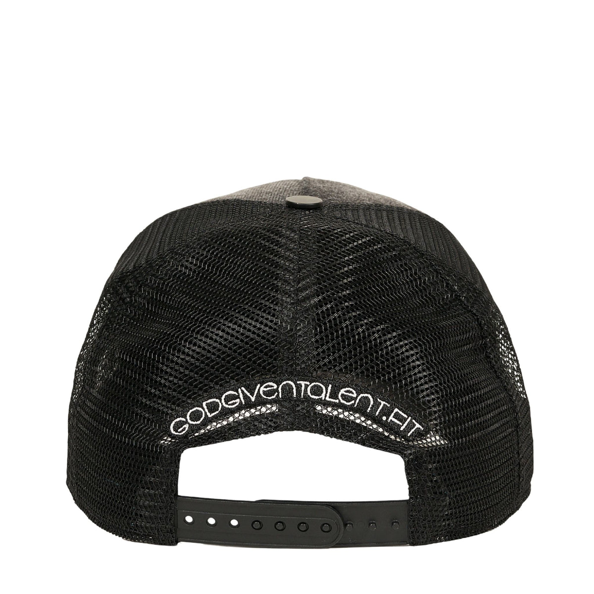 Acid Wash Distressed Black Denim Mesh Hat